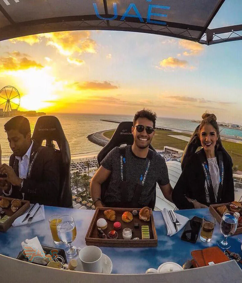 شام در رستوران دینر این د اسکای دبی